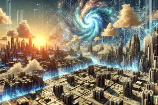 Efectos visuales digitales con simulaciones de partículas y entornos dinámicos