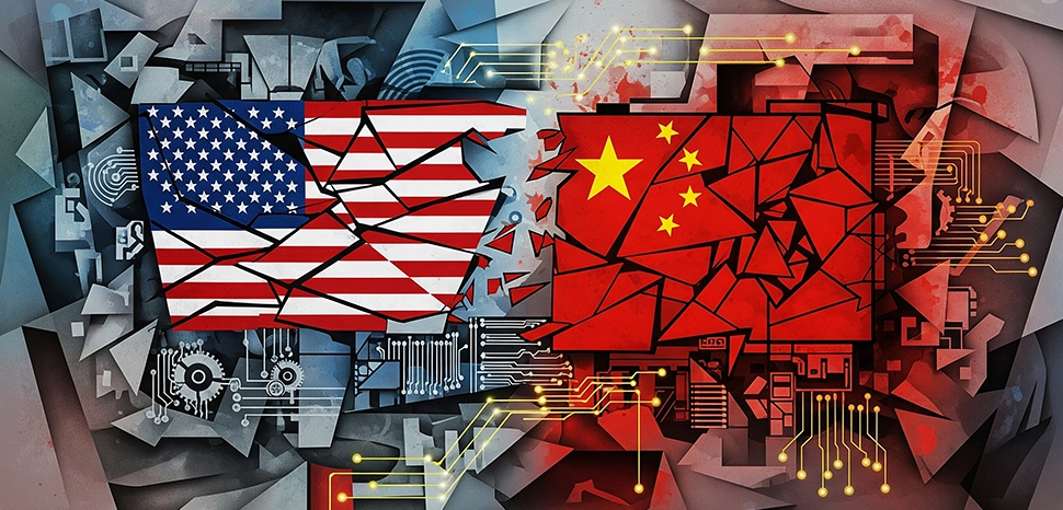 Mapa tecnológico o representación de competencia entre potencias